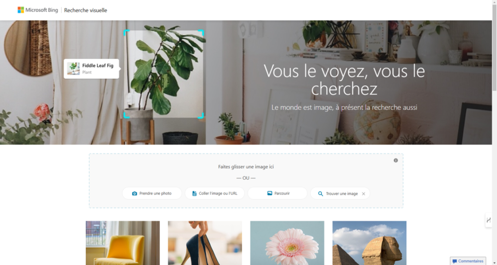 La recherche d'images de Bing est similaire à Google Images et Yahoo Images