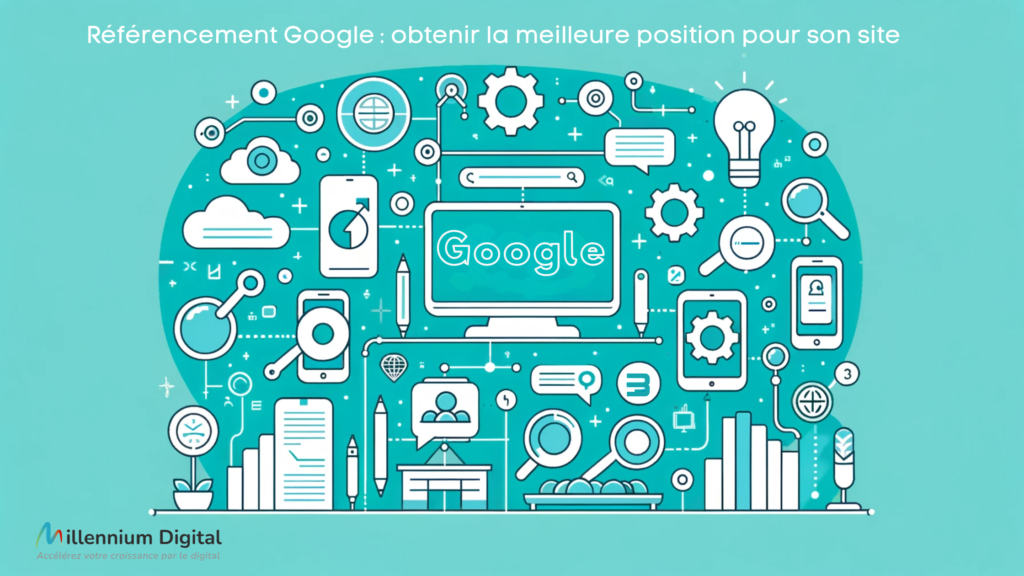 thème du référencement Google dans un environnement digital