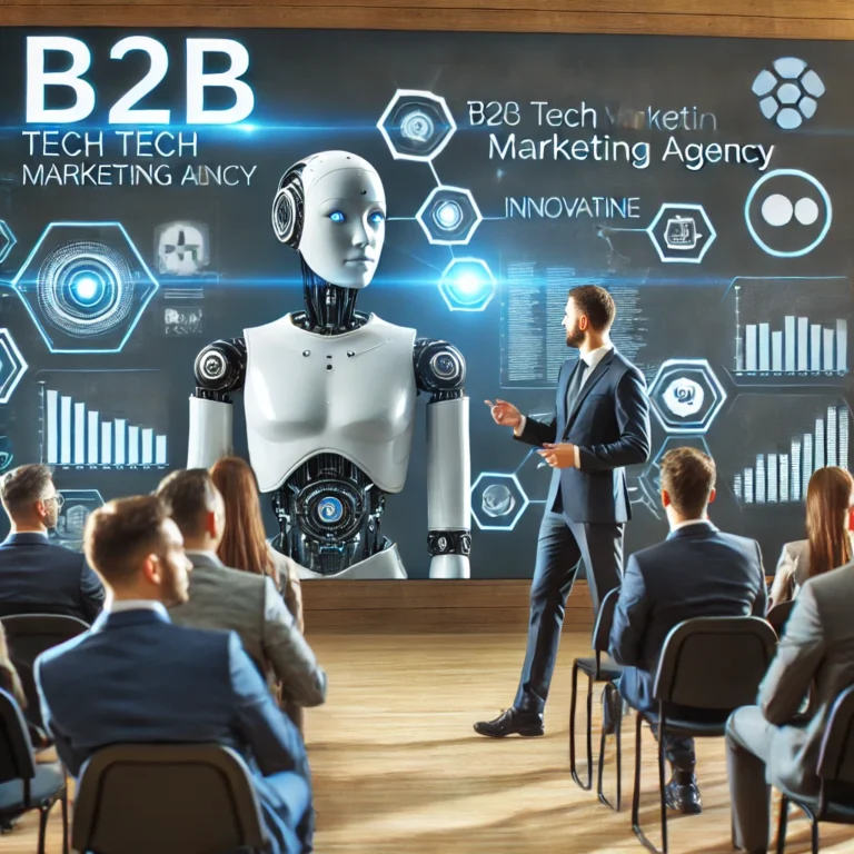 Une réunion de travail au cours de laquelle un représentant de l'agence de marketing technologique B2B présente des stratégies novatrices. Ils utilisent des outils interactifs digitaux