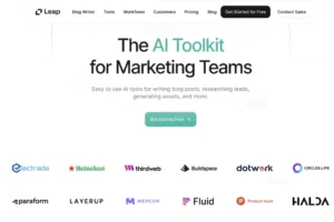  Leap AI Suite d'outils IA gratuit pour l'automatisation marketing. Cette application SEO combine plusieurs IA tools pour optimiser le workflow SEO.