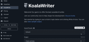 Koala AI Site IA gratuit pour la création de contenu SEO. Alternative économique aux meilleurs IA payants, idéal pour utiliser IA gratuit en débutant.