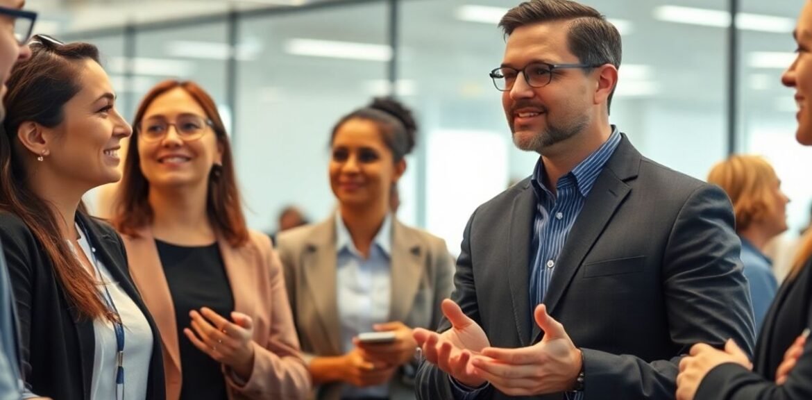 Personnes professionnelles en discussion sur LinkedIn