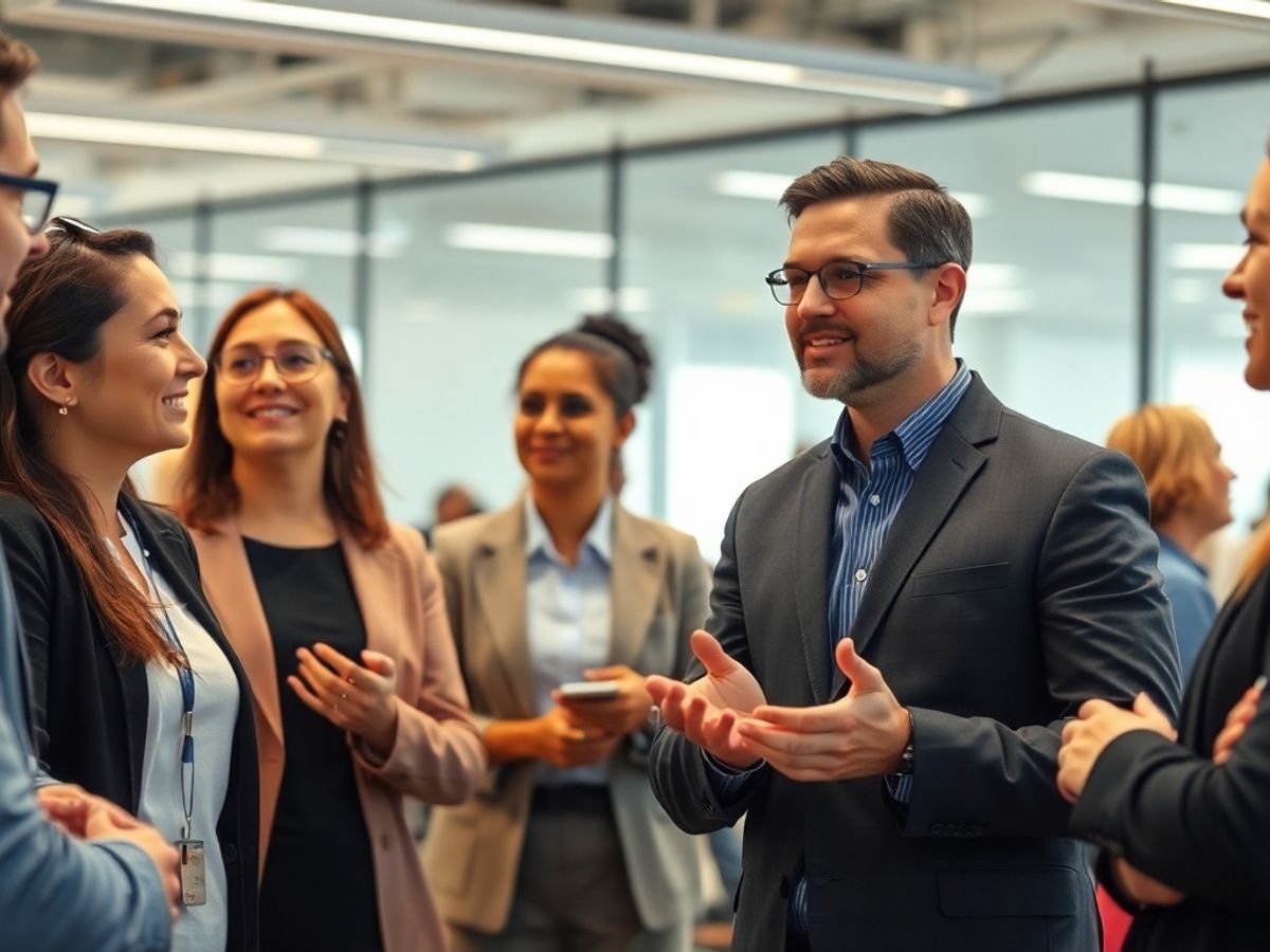 Personnes professionnelles en discussion sur LinkedIn