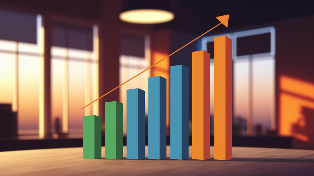 Graphique en vert, bleu et orange représentant clairement une comparaison avant-après la mise en place d'un plan de taggage, montrant une amélioration visible de la précision des campagnes PPC et des performances marketing générales.